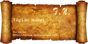 Téglás Noémi névjegykártya